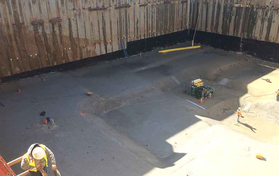 Working on the foundations at the 225 California Commercial Building